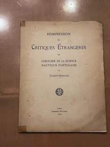 1924 Geography Critiques Etrangeres Science Nautique Joaquim Bensaude English - Picture 1 of 6