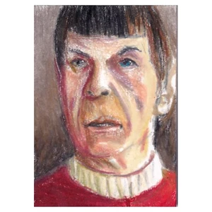 1 of 1 PSC Sketch Card of Spock Leonard Nimoy Star Trek Art 2,5”x3.5” - Picture 1 of 1