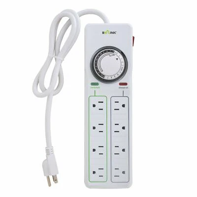 BN-LINK Surge Protector with 8 Outlets & Timer Power Strip Mechanical Auto timer - Image 1 of 4