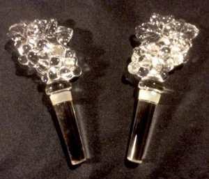 Crystal Bottle Stoppers Grape Clusters Set Of Two Preowned - Picture 1 of 6