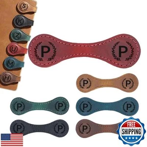 Magnetic Leather Bookmark with 26 Initial for Reading Women,Personalized Magn - Picture 1 of 5