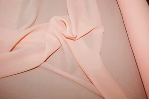 Lotes de 2,5 m - Tela Georgette Melocotón Peso Ligero, Sutil Textura Crepé 116 cm Ancho - Imagen 1 de 2