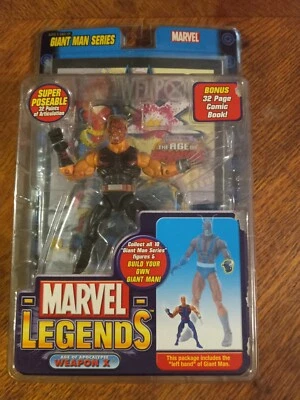 🗨 Marvel Legends Age of Apocalypse Weapon X (cabeza quemada) Giant Man Wave ToyBiz Foto 1 de 4