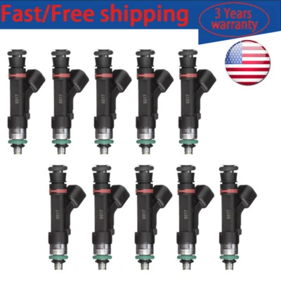 10PCS Fuel Injector FJ766 For 2008-2019 Ford E-350 & E-450 Super Duty 6.8L V10 Foto 1 de 4