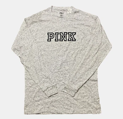 Sudadera ROSA Victoria Secret Block Logo Para Mujer XS Pullover Gris Foto 1 de 4