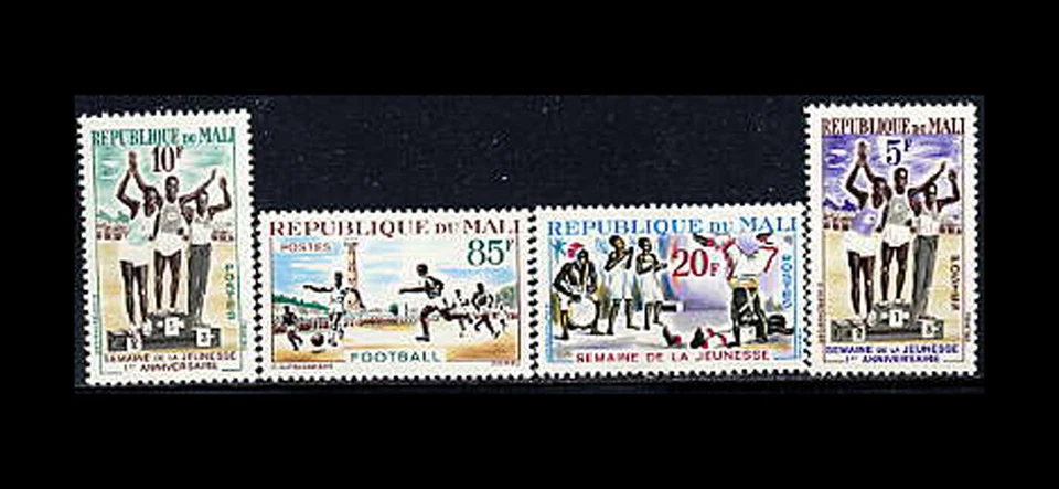 Malí, Sc #48-51, MNH, 1963, Fútbol, 800 metros de carrera, Acrobático Foto 1 de 1