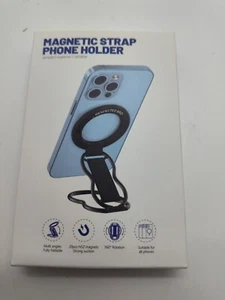 Magnetic-Phone-Grip-Stand-with-Finger-Strap, 4-in-1 - Picture 1 of 2