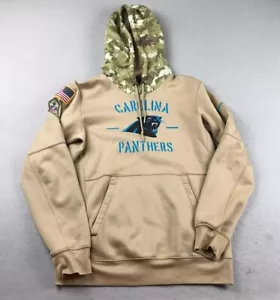 Nike Carolina Panthers Hoodie Mens Small Beige DriFit NFL Football Sweatshirt - Picture 1 of 11