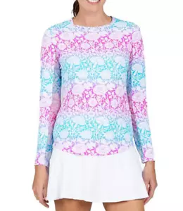 NWT IBKUL Golf Tennis Top Shirt XS S M XL 2XL Longsleeve Crew Neck UPF N2 - Picture 1 of 12