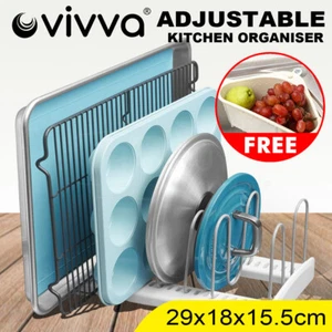 Kitchen Storage Rack Pot Lid Frying Pan Organizer Sauce Bottle Cookware Holder - Picture 1 of 13
