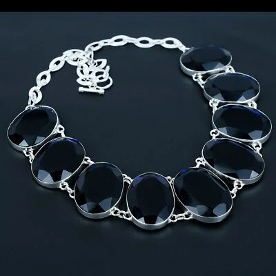 Iolite Oval Gemstone Handmade 925 Sterling Silver Jewelry Necklace 18" VJ 1019 - Image 1 of 4