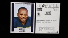 1988  Lionel James   San Diego Chargers  Panini Sticker  #189