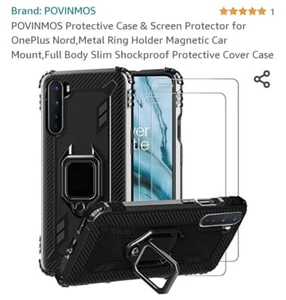 POVINMOS Protective Case & 2 Screen Protector for OnePlus Nord, - Picture 1 of 7