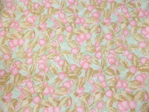 Vintage Cacharel Drucke von Wamsutta rosa Pfirsiche grüner Hintergrund Pastelltöne 1 Yd - Bild 1 von 7