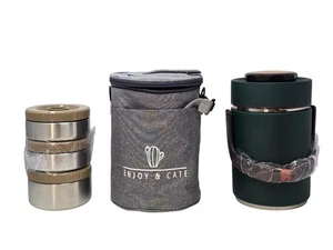 Térmico de acero inoxidable 67 oz para comida caliente + caja Bento apilable + bolsa verde OB - Imagen 1 de 11