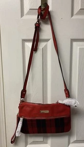 Coco & Carmen Red Plaid Crossbody Purse with Adjustable Strap “New” - Picture 1 of 13