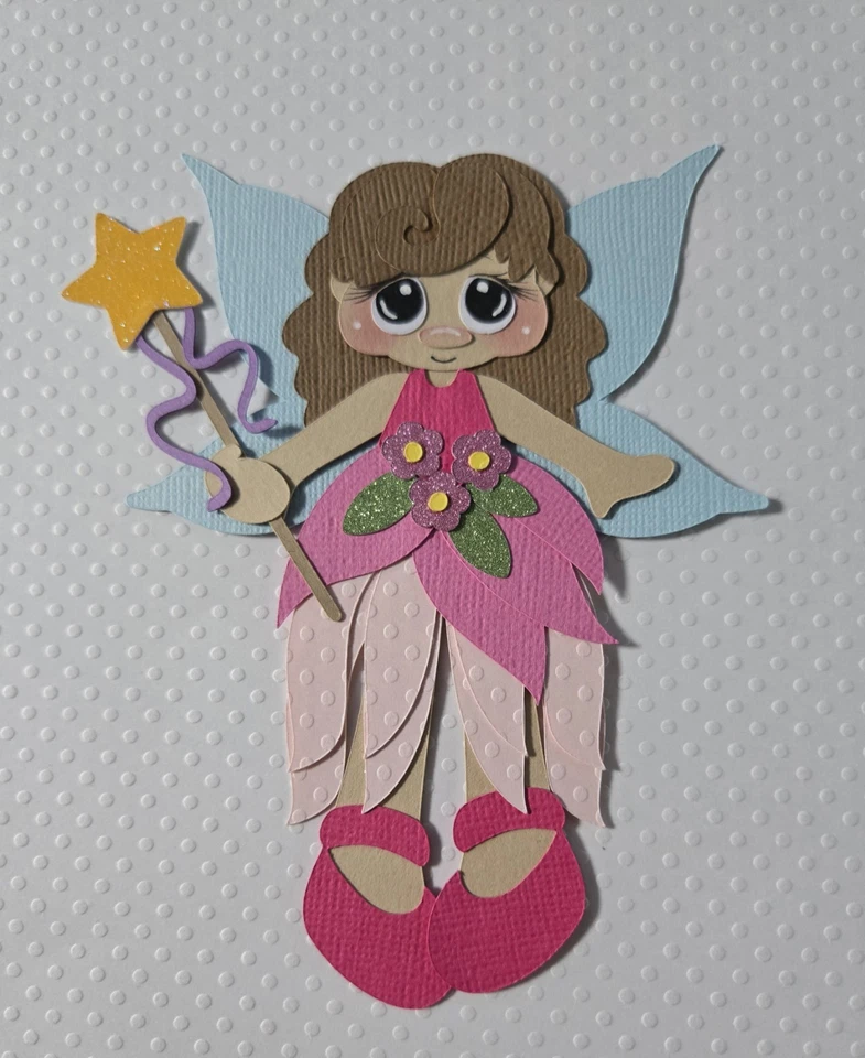 Little Fairy Brown Hair. Scrapbook, Card Making Paper Piecing