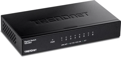 TRENDnet 8-Port Gigabit Desktop Switch, TEG-S83, 8 x Gigabit RJ-45 Ports, 16Gbps - Image 1 of 4