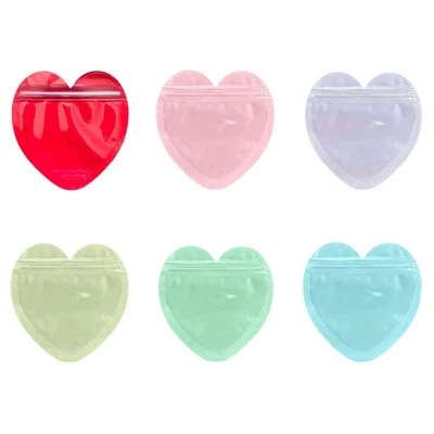 Elegant Heart shaped Jewelry Packaging Bags Handy Self sealing Storage Pouch - Image 1 of 4