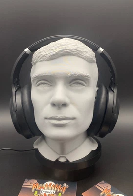 Soporte para auriculares Tommy Shelby busto - Persianas pico utilería de PC - Busto pintable regalo Foto 1 de 4