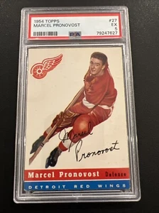 1954 Topps Hockey #27 Marcel Pronovost PSA EX 5 - Picture 1 of 3
