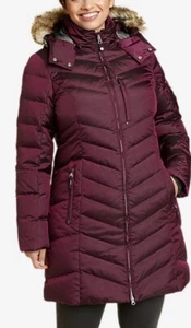 NWT Eddie Bauer Women's Sun Valley Down Parka Coat Jacket PLUM Size Small - Picture 1 of 4