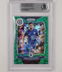 2021-22 Panini Prizm Green Wave EPL #252 Christian Pulisic auto Beckett BAS - Picture 1 of 2