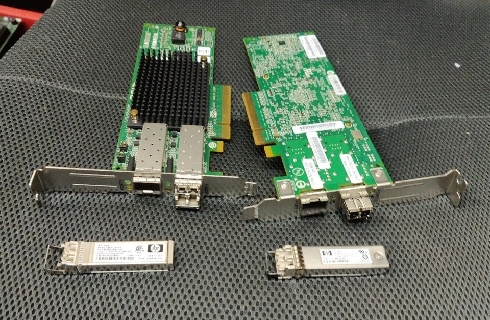 4x HP AJ763-63003 697890-001 8GB DUAL PORT ADAPTER with 2x AJ718A 8Gb SFP - Image 1 of 1