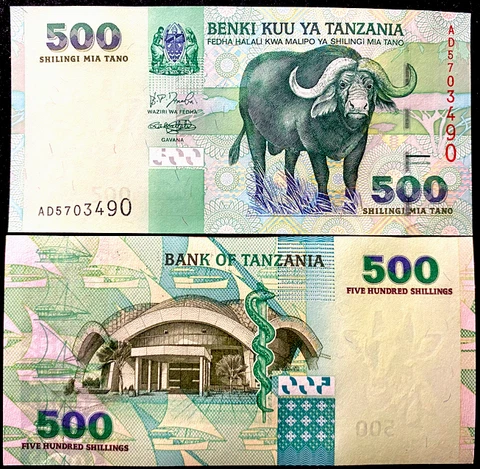 Tanzania 500 Shilingi 2003 Banknote World Paper Money UNC Currency Bill Note Cover