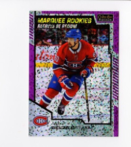 2020-21 O-Pee-Chee Platinum Alex Belzile #187 Marquee Rookies Violet Pixels /399