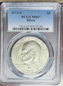 1973-S Silver Eisenhower Dollar PCGS MS67 - Picture 1 of 2