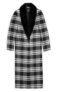 F/W 2013 Versace Wool Tartan Plaid Coat with Mink Fur - Picture 1 of 11