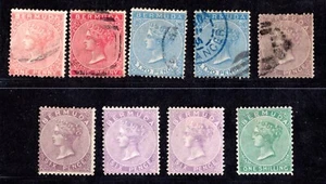 BERMUDA 1865-1905 S.G. 1||11 CINCO USADAS 4 COMO NUEVAS BISAGRAS INCLUYE VARIEDADES DE COLOR - Imagen 1 de 2