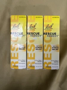 3 New Bach Rescue Remedy Natural Stress Relief - 0.7oz Each Box Exp. 01/2026+ - Picture 1 of 1