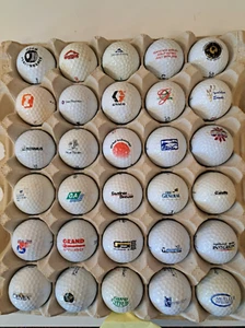 30 Logo Golf Balls Lot #040 Courses Brands Advertising Collectible vtg Assorted - Picture 1 of 5