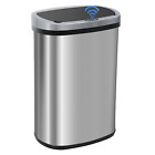 NEW  13 Gallon Touch Free Sensor High-Capacity Brushed Stainless Steel Waste Bin