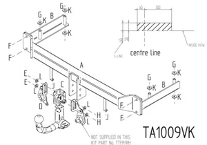 Barra de remolque automotriz desmontable vertical Towtrust para Audi A4 berlina 2005-2008 - Imagen 1 de 8