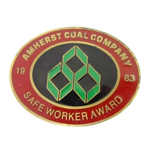 Vintage 1983 Amherst Coal Company Safe Worker Award Belt Buckle - Picture 1 of 5