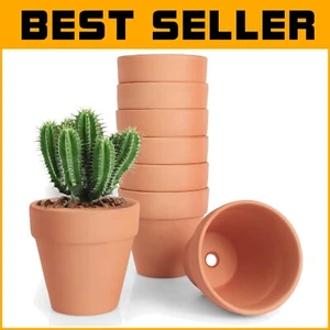 Set of 24 Durable Terracotta Planters - 4 Inch with Drainage for Indoor/Outdoor - Picture 1 of 9