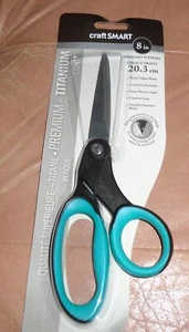 CRAFT SMART Scissors, 8 In, Premium Titanium Coated Teal & Black NEW - Picture 1 of 4