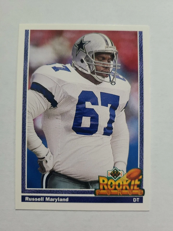 RUSSELL MARYLAND 1991 UPPER DECK FOOTBALL CARD # 636 E1815 - Image 1 of 1