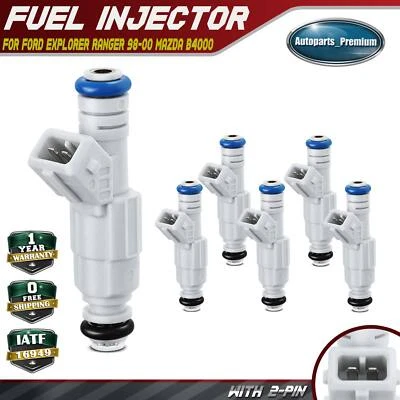 Juego de 6 inyectores de combustible para Ford Explorer Ranger 1998-2000 Mazda B4000 V6 4,0 L Foto 1 de 4