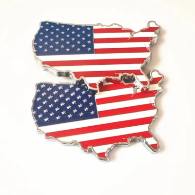 2x Insignia 3D Metal EE. UU. Bandera de Estados Unidos Insignia Mapa Cuerpo Lateral Coche Emblema Foto 1 de 3