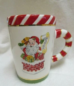 Taza de Navidad Christopher Radko Santa in Chimenea, hogar para las vacaciones, NUEVA - Imagen 1 de 4