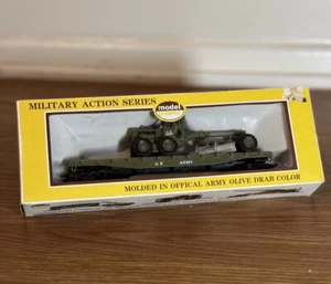 MILITARY ACTION SERIES ~ MODEL POWER ~ #9159 50’ FLATCAR W/ ROAD GRADER - Picture 1 of 7