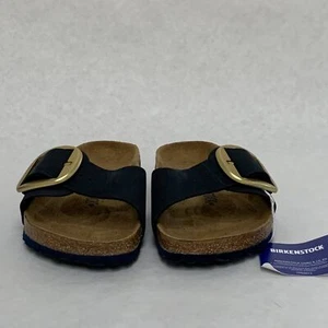 Birkenstock New w/ Box Madrid Big Gold Buckle Midnight Nubuck Nar -  Select Size - Picture 1 of 5