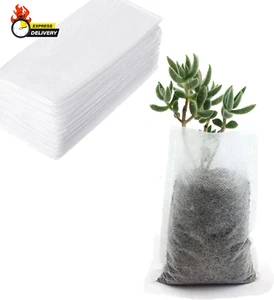 200Pcs Biodegradable Non-Woven Nursery Bags Fabric Seedling Starter Bags Nursery - Picture 1 of 12