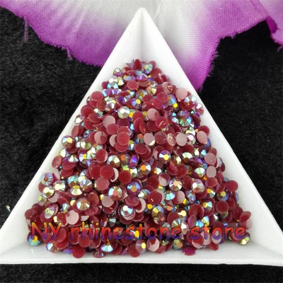 3mm Jelly Ab Resin Crystal Rhinestone Nail Art Rhinestones Use Glue SS12 - Image 1 of 2