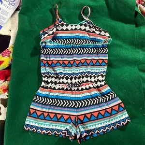 Okie Dokie Girls Romper Multicolor Tribal Print Size Large One-Piece Outfit - Picture 1 of 3