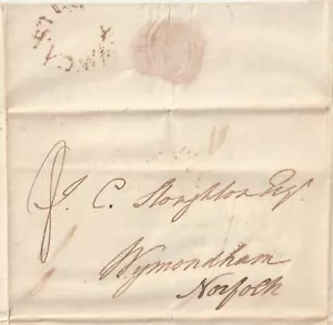 1797 NEWCASTLE A FERRO DI CAVALLO PMK LETTERA NATHANIEL CLAYTON GEO HENDERSON UN FALLITO - Foto 1 di 3